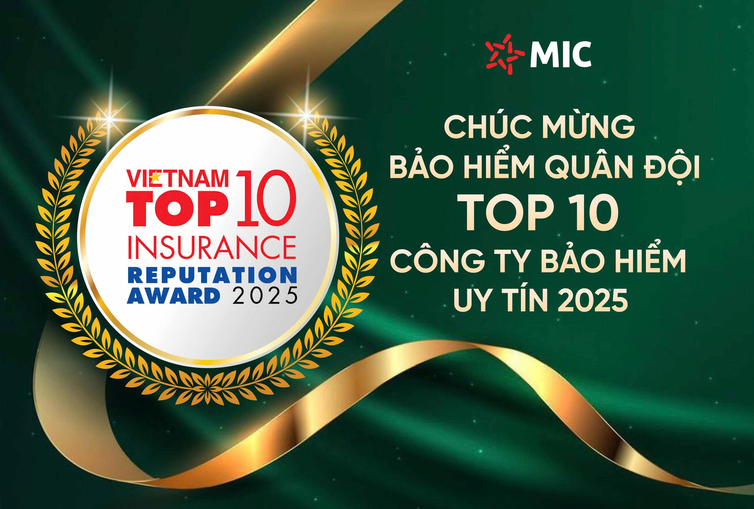 Chúc mừng Bảo hiểm Quân đội được vinh danh Top 10 Công ty bảo hiểm phi nhân thọ uy tín 2025